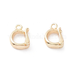 Rack Plating Brass Fold Over Clasps, Long-Lasting Plated, Real 18K Gold Plated, 10x7x2.5mm, Hole: 1.2mm