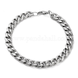 304 braccialetto a catena a maglie cubane in acciaio inossidabile per uomo e donna, colore acciaio inossidabile, 8-1/8 pollice (20.5 cm)