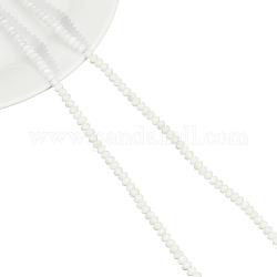 Nbeads 2 fili di perline di conchiglia d'acqua dolce naturale, rondelle, bianco, 4.5x3.5mm, Foro: 0.9 mm, circa 114pcs/filo, 14.92 pollice (37.9 cm)