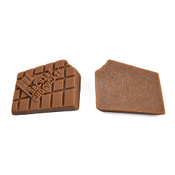 不透明樹脂デコデンカボション  模造食品  チョコレート  サドルブラウン  17~18.5x25~26x4.5~5mm