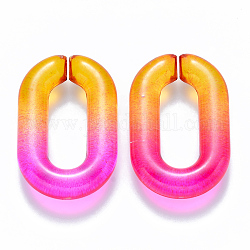 Two Tone Transparent Acrylic Linking Rings, Quick Link Connectors, for Cable Chains Making, Oval, Magenta, 31x19.5x5.5mm, Inner Diameter: 19.5x7.5mm