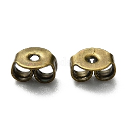 Brass Ear Nuts, Friction Earring Backs for Stud Earrings, Antique Bronze, 5.5x5mm, Hole: 1mm