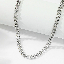 Ожерелья из нержавеющей стали с кубинскими звеньями, цвет нержавеющей стали, 17.72 дюйм (45 см)