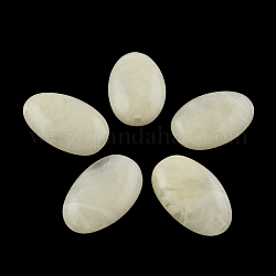 Perles acryliques ovales d'imitation pierre précieuse, papayawhip, 41x26x15mm, Trou: 3mm, environ 46 pcs/500 g