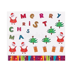 3d Weihnachtsnagelaufkleber, wassertransfer aufkleber weihnachtsmann elch baum glocke socke designs aufkleber, für weihnachten winter fingernägel zubehör, Farbig, 6.2x5.4 cm