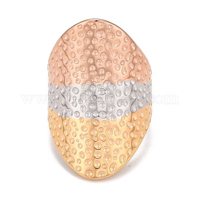 Женское массивное кольцо из нержавеющей стали 304 с ионным покрытием (IP) RJEW-B040-06-1