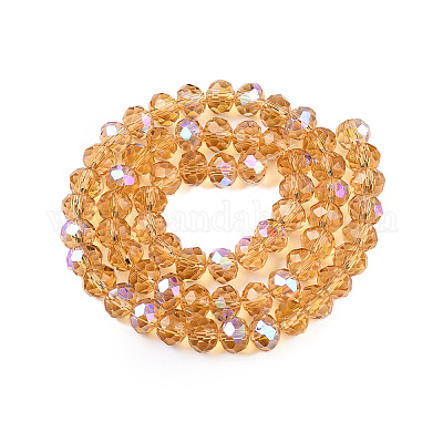 Стеклянные бусины с гальваническим покрытием  EGLA-A044-T8mm-L23-1