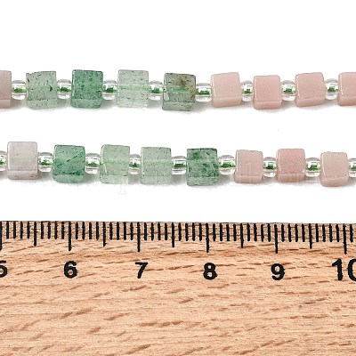 Нити бусин из натурального зеленого клубничного кварца G-H333-03L-1