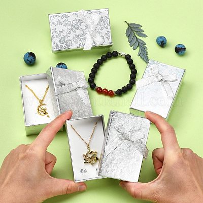 Прямоугольник картона комплект ювелирных изделий коробки CBOX-S013-02-1