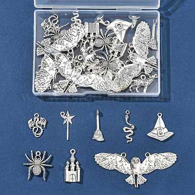 40 шт. 10 стиля подвески из сплава в тибетском стиле на Хэллоуин TIBE-FS0003-30-1