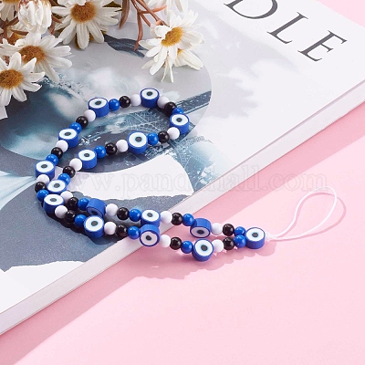 Полимерная глина сглаз мобильные ремни HJEW-JM00418-1