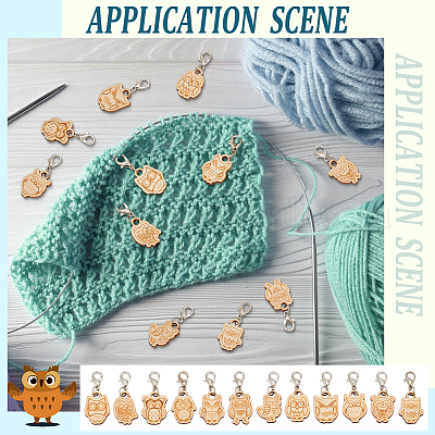 Деревянная подвеска в виде совы HJEW-NB00124-1