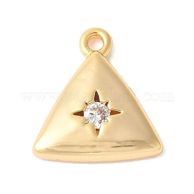 Латунные микропаве прозрачные подвески с фианитом KK-U064-08G-1