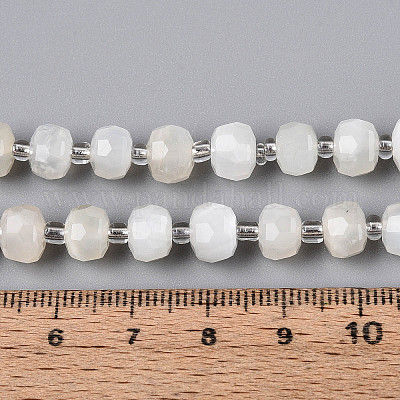 Натуральный белый лунный камень бисер пряди G-N327-08A-09-1