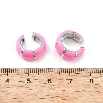 Серьги-каффы в форме буквы С из латуни EJEW-D321-04P-01-1