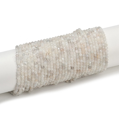 Натуральный белый лунный камень бисер пряди G-D304-01-2.5mm-1