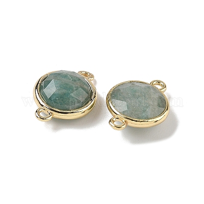 Латунные подвески-шармы из натурального амазонита с огранкой G-U028-04G-04-1
