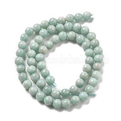 Природных амазонит бисер нитей G-L618-A01-6mm-1