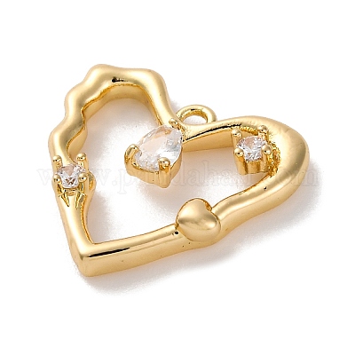 Ионное покрытие (ip) латунь микро паве кубический цирконий подвески KK-U042-03G-1