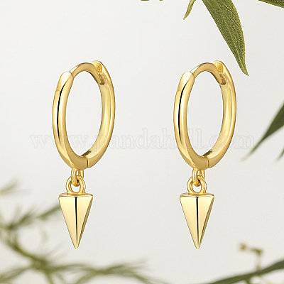 S925 серьги-кольца из стерлингового серебра с геометрическими треугольниками для унисекс RI4455-1-1