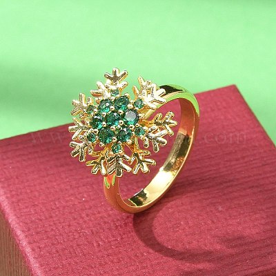 Снежинка вращающиеся открытые манжеты кольца для женщин&nbsp;LS-RJEW-R007-01G-1