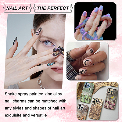 28 шт. 14-х видов змеиных кабошонов из цинкового сплава MRMJ-AR0001-17-1