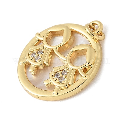 Латунные микро проложить кубического циркония подвески KK-K298-22G-03-1