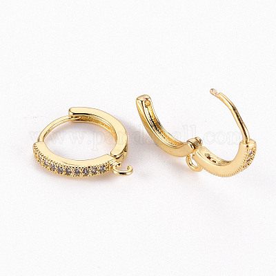 Латунные серьги-кольца из прозрачного кубического циркония X-ZIRC-S068-009A-NF-1