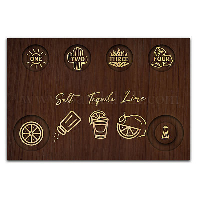 Деревянный поднос для рюмок AJEW-WH0423-008-1