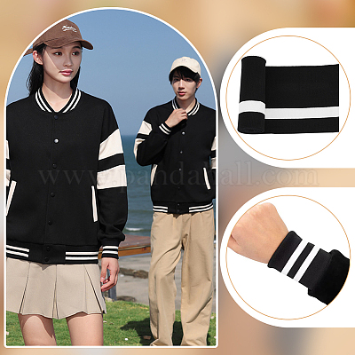 Ребристая ткань из 95% хлопка и 5% эластичного волокна для манжет FIND-WH0018-04C-1