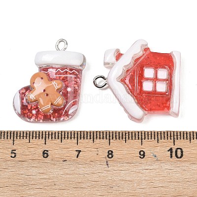 Рождественские подвески из прозрачной смолы RESI-I350-02-1