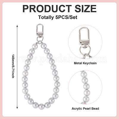 5шт. пластиковая круглая подвеска из бусин HJEW-TAC0059-1