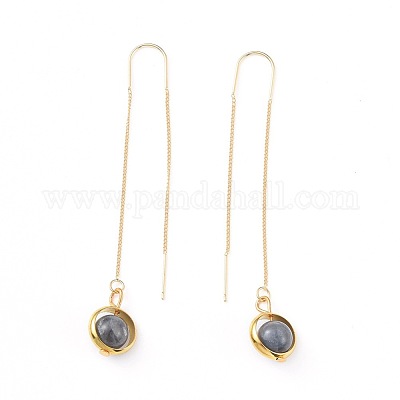 Болтающийся серьги природный драгоценный камень EJEW-JE03592-1