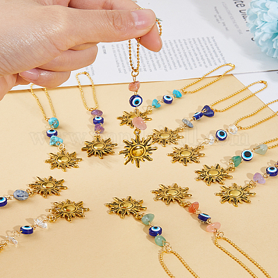 Украшение подвесок из натуральных драгоценных камней и сплавов HJEW-FH00007-1