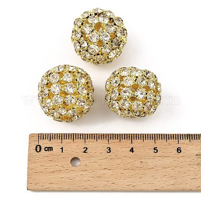 Латунные бусины со стразами  RSB082-NFG-1