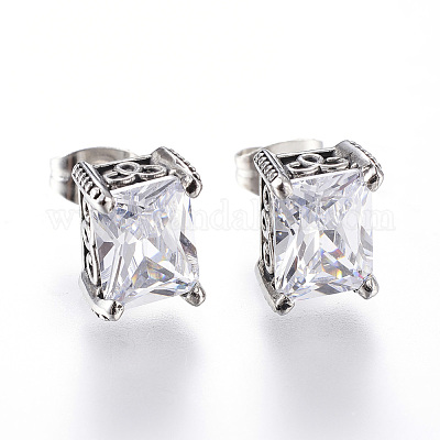 Серьги-гвоздики из хирургической нержавеющей стали 316 EJEW-H314-01B-1