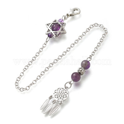 Круглые натуральные аметистовые маятники для биолокации G-M447-07P-06-1