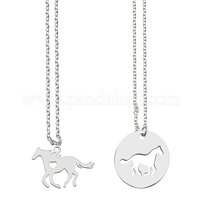 Набор для самостоятельного изготовления ожерелья с подвеской в виде лошади из нержавеющей стали 304 DIY-DR0001-44-1