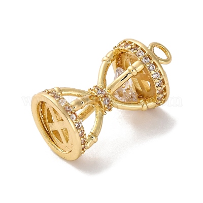 Ионное покрытие (ip) латунь микро паве кубический цирконий подвески KK-U042-04G-1