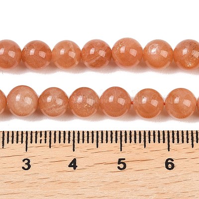 Натуральный Sunstone бисер пряди&nbsp;G-G342-A02-7mm-1