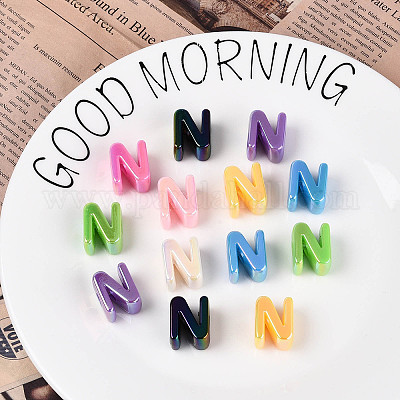 УФ-покрытие непрозрачные акриловые европейские бусины OACR-M027-03N-1