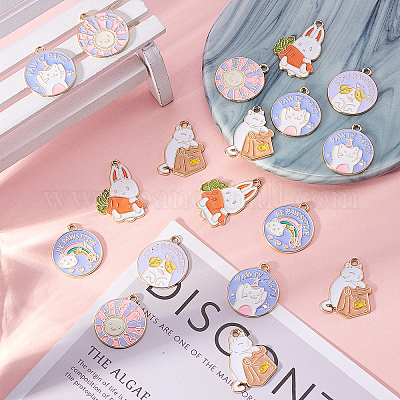 30шт 6 стиля подвески из сплава с эмалью ENAM-CJ0001-120-1