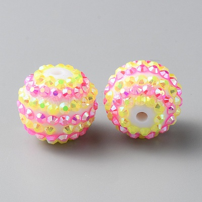 Бусины со стразами из смолы RESI-TAC0004-28Q-1