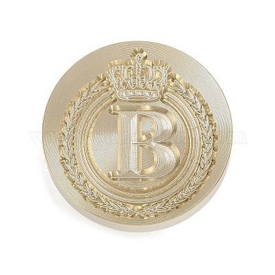 Золотистый тон корона начальная восковая печать латунные штампы головки AJEW-A065-01B-1