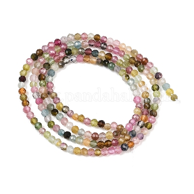Нити из натуральных разноцветных турмалиновых бусин&nbsp;G-B175-D02-2mm-1