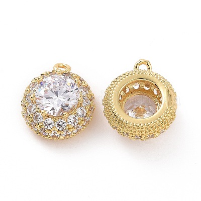 Латунные микропаве прозрачные подвески с фианитом ZIRC-F133-01G-1