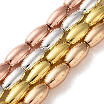 Гальванические нити из синтетических немагнитных гематитовых бусин G-Q1009-E01-6x12mm-1