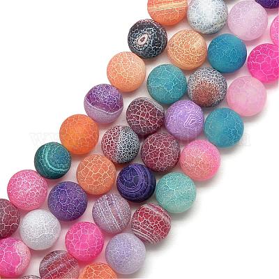 Естественные выветрившиеся агатовые бусинки G-S237-8mm-14-1