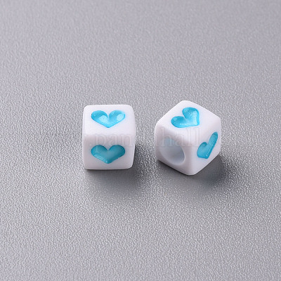 Белые непрозрачные акриловые бусины MACR-T038-12-1