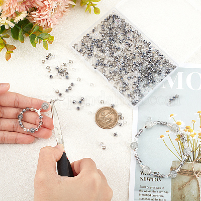 8 нити прозрачные гальванические стеклянные бусины нити GLAA-BBC0001-04B-1